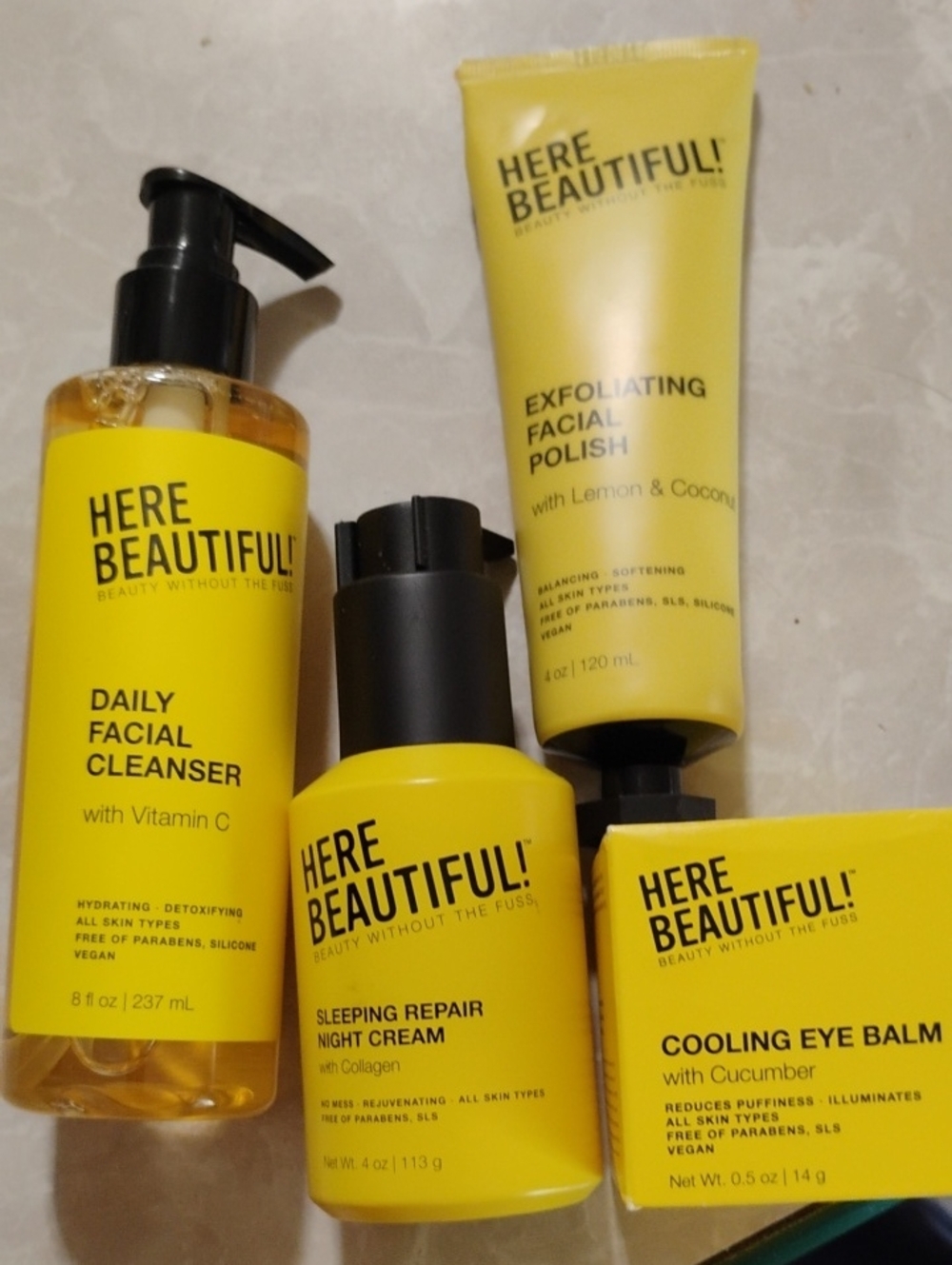Here Beautiful Four Piece Skin Care Set All New With Discounted Shipping